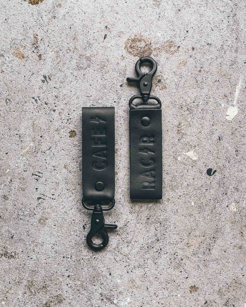 Cafe Racer Leather Keychain