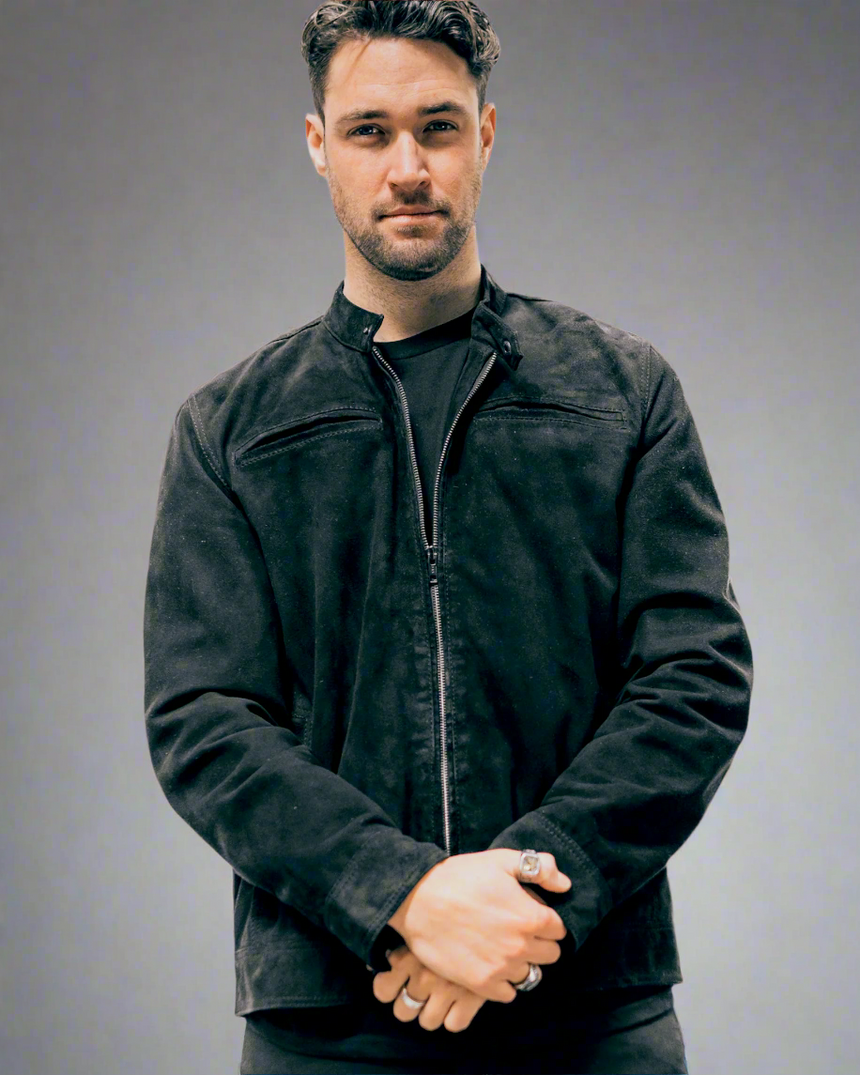 Vincent Nubuck Motorcycle Jacket