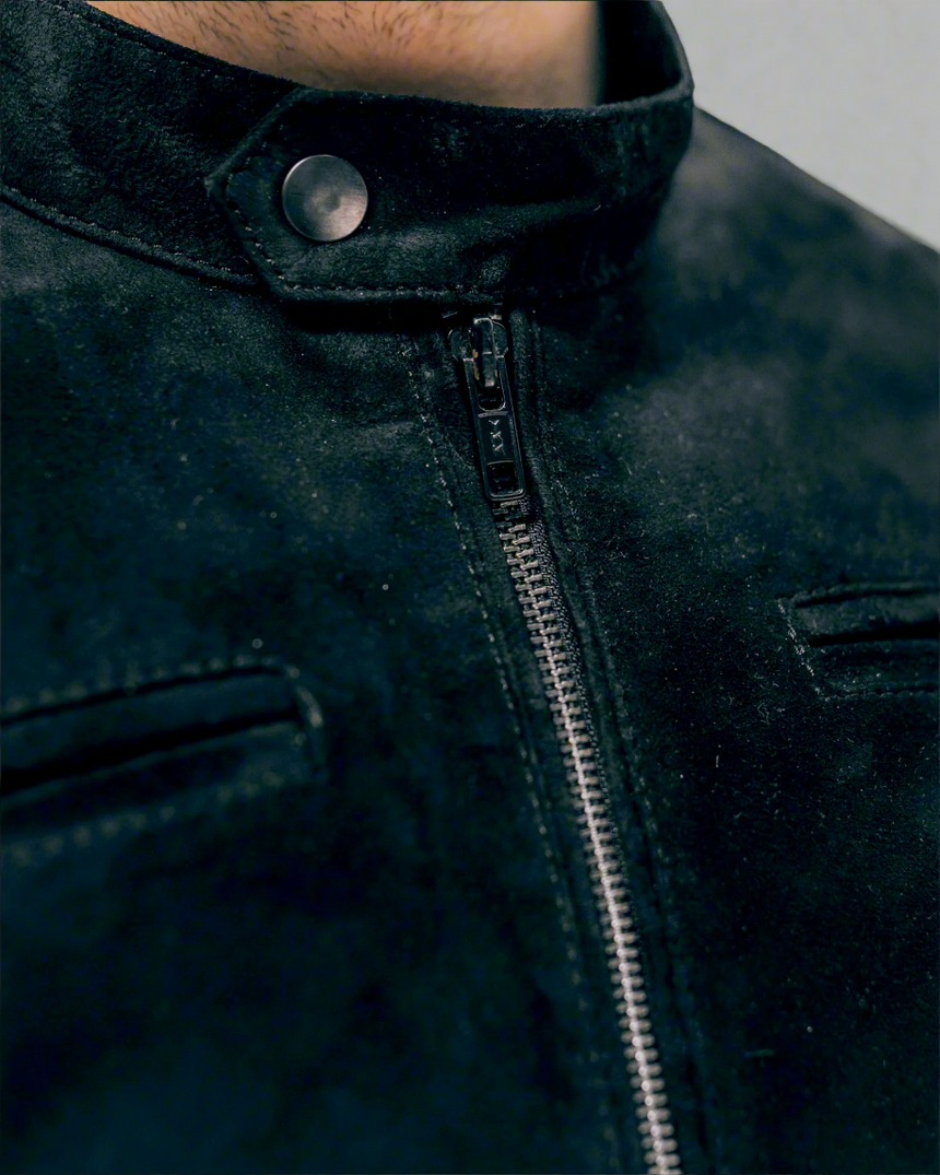 Vincent Nubuck Motorcycle Jacket