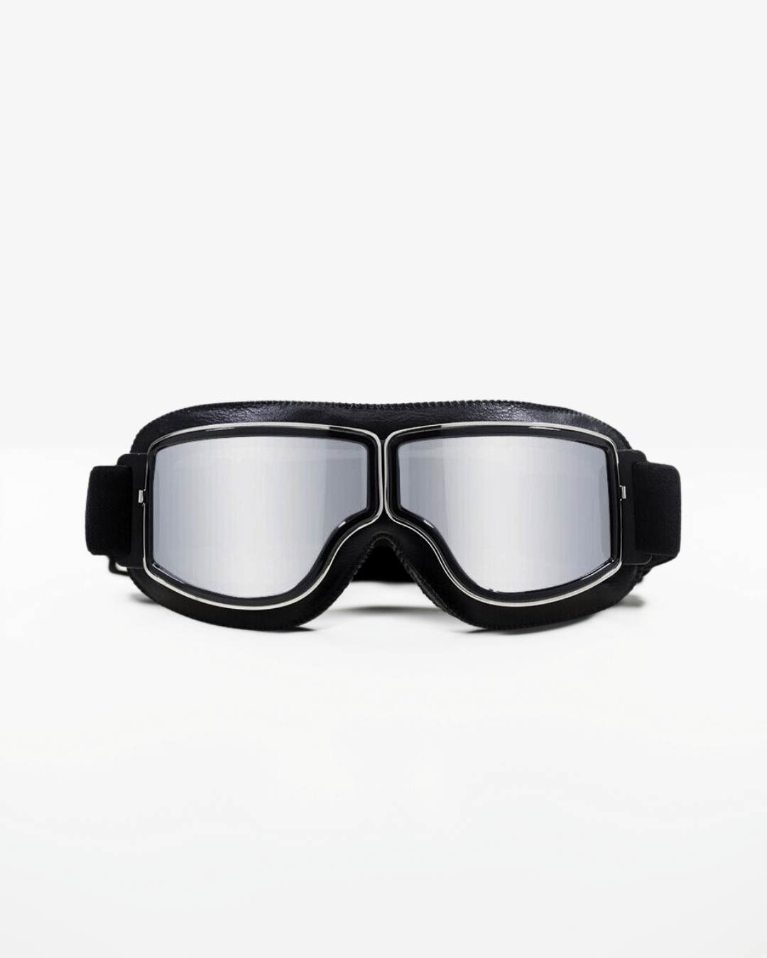 thumbnail image 2 of SA106 Retro Cafe Racer Style Motorcycle Goggles - Shatter Proof Anti-Fog Lens, Black Frame, Unisex 2 of 3