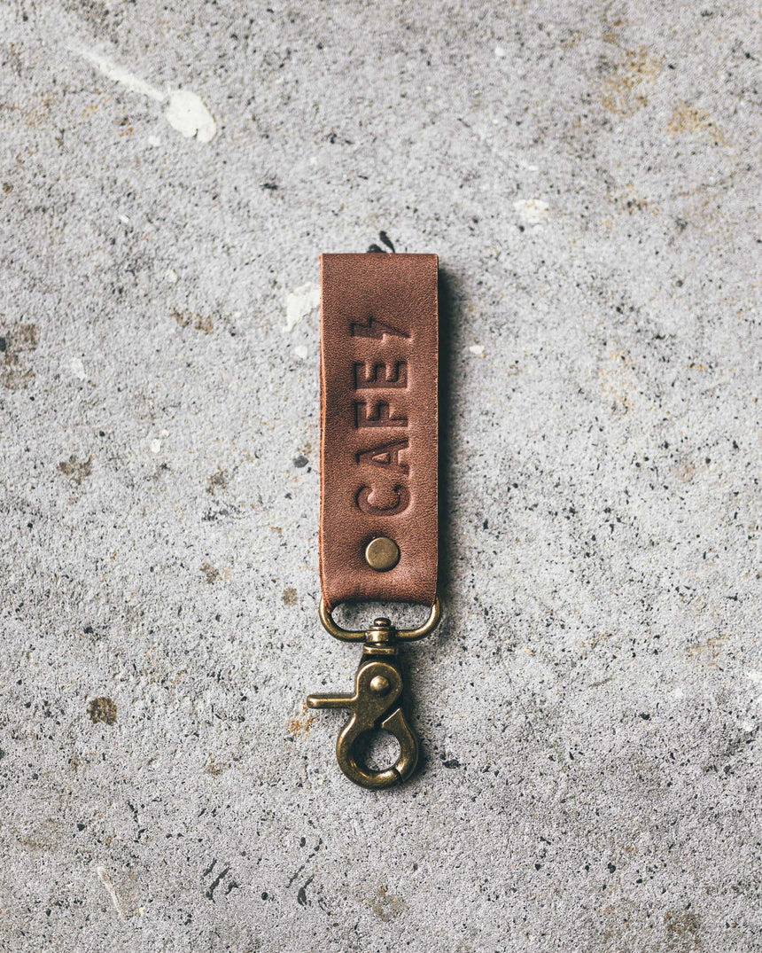 Cafe Racer Leather Keychain