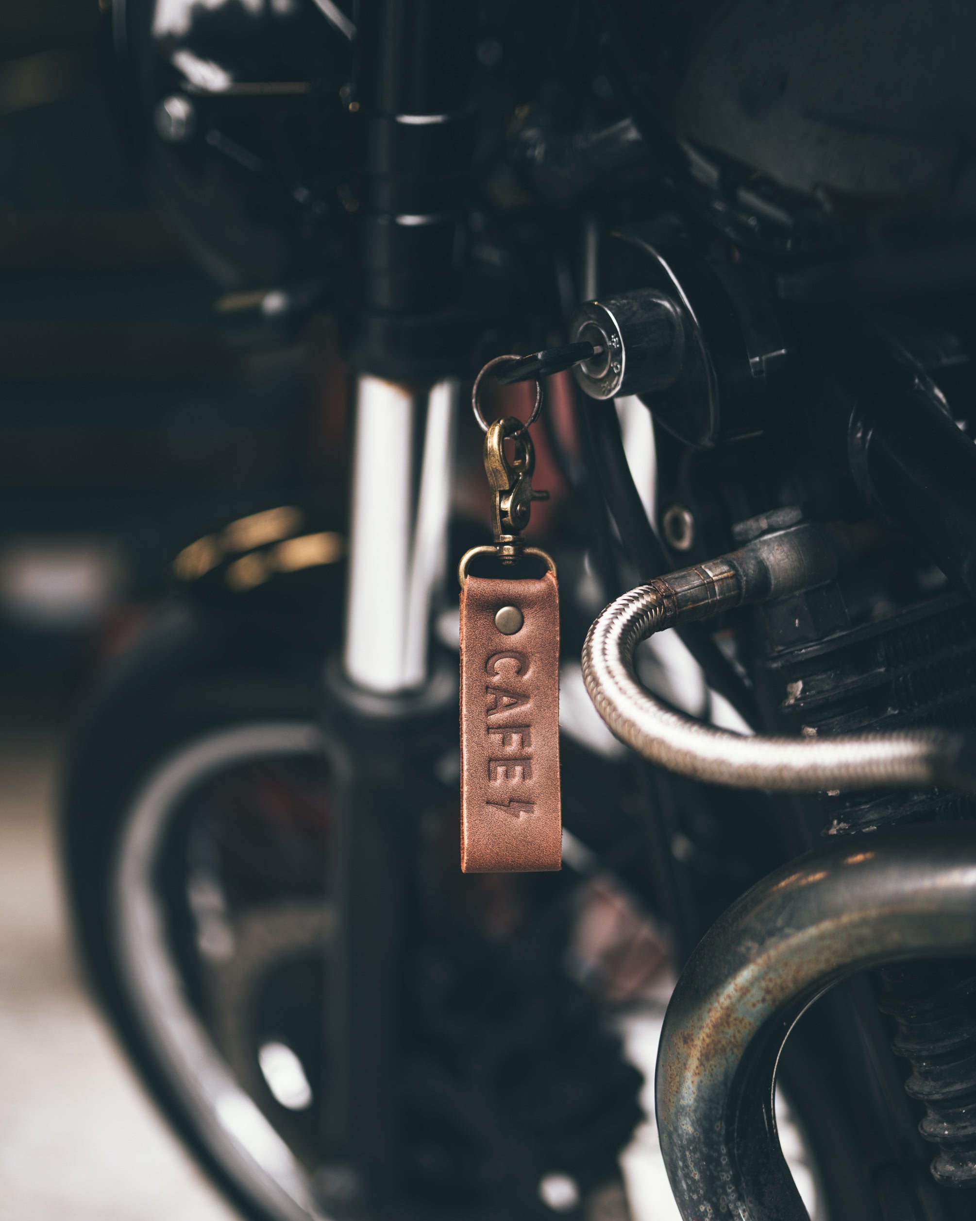 Cafe Racer Leather Keychain Motorcycle Keychains Cafe Racer Club