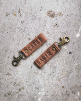 Cafe Racer Leather Keychain