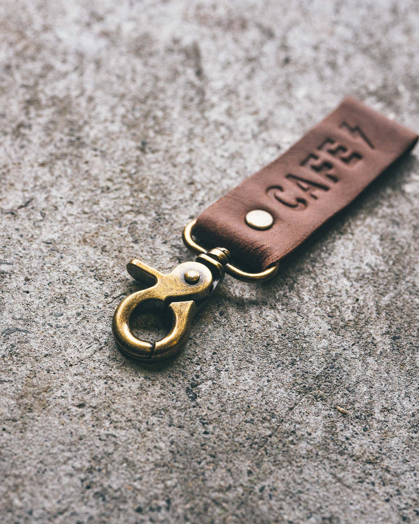 Cafe Racer Leather Keychain