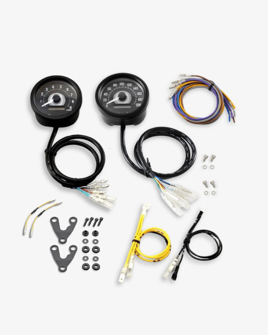 Daytona Velona 60 Black Speedo & Tacho Gauge Kit