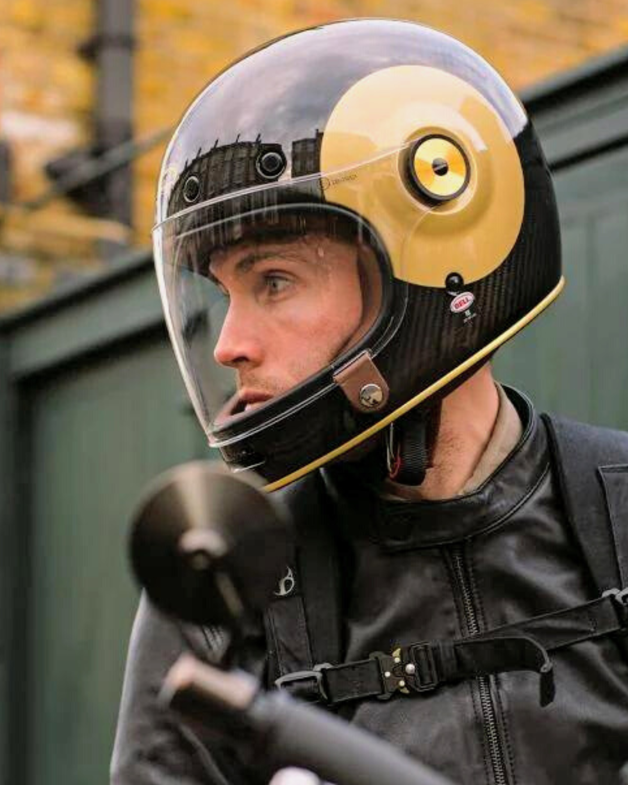 Bell Bullitt Carbon Black Helmet Bell Retro Helmets Cafe Racer
